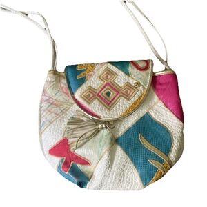 Vintage 80s ANAS Multi Textured‎ Vinyl Shoulder Bag Purse